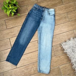 Hollister Two Tone Ultra High Rise Stacked Vintage Straight Jeans Size 7